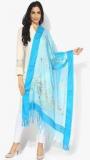 Shree Turquoise Printed Organza Dupatta Women