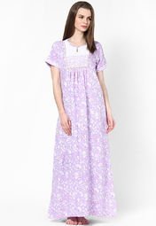 Silky Purple Night Gown Women