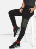 Single Black Regular Fit Solid Casual Joggers Men