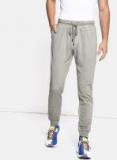 Single Grey Regular Fit Solid Joggers Men