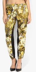 Sisley Green Printed Chinos women