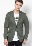 Sisley Olive Solid Blazer Men