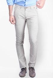 Sixth Element Solid Beige Casual Trouser men