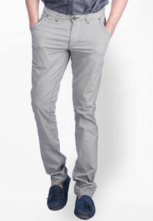 Sixth Element Solid Grey Casual Trouser men