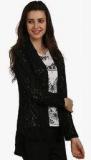 Skidlers Black Solid Shrug Women