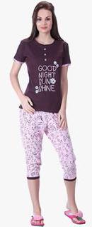 Skinwrap Wine Printed Capri Set women