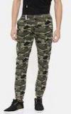 SKULT By Shahid Kapoor Men Olive Green & Black Regular Fit Printed Joggers