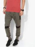 Skult By Shahid Kapoor Olive Green Slim Fit Joggers Men