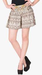 Smash Beige Printed Shorts women