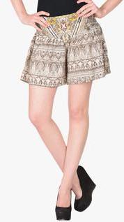 Smash Beige Printed Shorts women