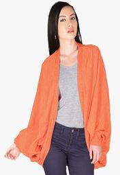 Smash Orange Solid Shrug Women