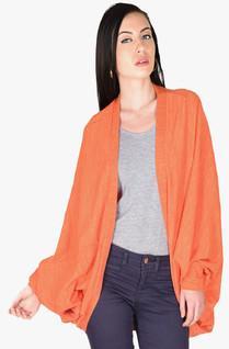 Smash Orange Solid Shrug women