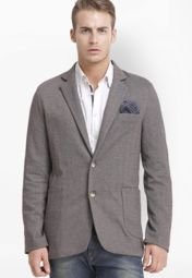 Smokestack Solid Grey Blazer Men