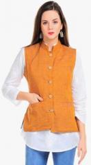 Sobre Estilo Orange Solid Jacket women