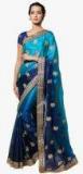 Soch Blue Pure Georgette Embroidered Saree women