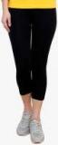 Softrose Black Solid Capri Women