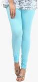 Sohniye Light Blue Solid Leggings Women