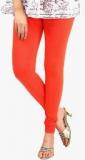 Sohniye Orange Solid Leggings Women