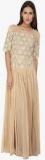 Soie Beige Embroidered Maxi Dress Women