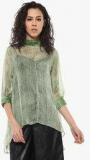 Soie Green Textured Blouse Men