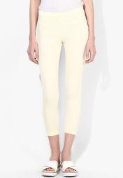 Soie White Solid Legging Women