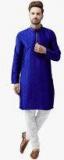 Sojanya Blue Self Design Kurta Pyjama Men