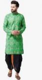 Sojanya Green Printed Kurta Dhoti Pants Men