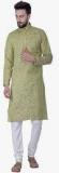 Sojanya Green Solid Kurta Pyjama Men