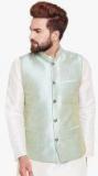 Sojanya Green Textured Ethnic Jacket Men