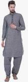 Sojanya Grey Solid Kurta Pyjama Men