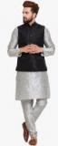 Sojanya Grey Solid Kurta Pyjama With Jacket men