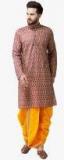 Sojanya Maroon Printed Kurta Dhoti Pants men