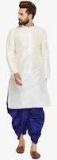 Sojanya Off White Solid Regular Fit Dhoti Kurta men