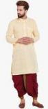 Sojanya Peach Solid Kurta Sets Men