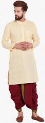 Sojanya Peach Solid Kurta Sets men