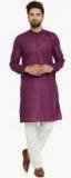 Sojanya Purple Solid Kurta Pyjama Men