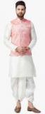 Sojanya White Solid Kurta Dhoti Pants With Nehru Jacket men