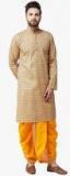 Sojanya Yellow Printed Kurta Dhoti Pants Men