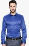 Solemio Blue Solid Regular Fit Formal Shirt Men