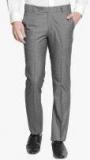 Solemio Grey Slim Fit Checked Formal Trouser men