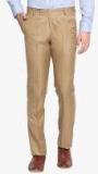 Solemio Khaki Solid Slim Fit Formal Trouser men