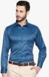 Solemio Teal Solid Regular Fit Formal Shirt Men