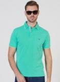 Solly Sport Sea Green Solid Polo T Shirt Men