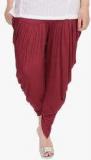 Soundarya Maroon Solid Heram Pant Women