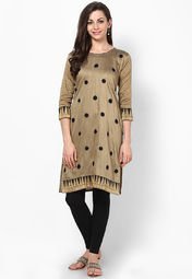 Span Cotton Brown Kurta Women