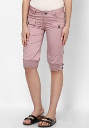 Species Pink Solid Capri Women