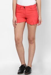 Species Red Solid Shorts Women