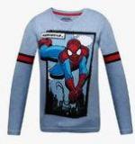 Spiderman Blue Round Neck T Shirt Boys