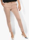 Splash Beige Solid Regular Fit Chinos Women