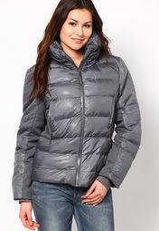 Sportelle Usa*india Grey Solid Winter Jackets Women